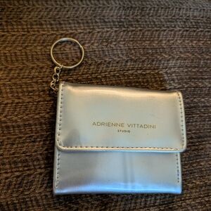 Adrienne Vittadini Silver Metallic Keyring Wallet